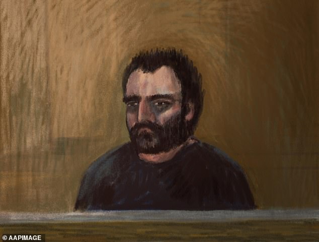 An artist's impression of Judd, 34, who fronted court today charged with two counts of murder
