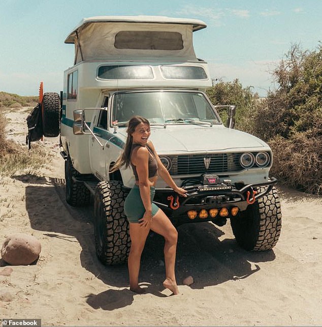 Rescuers revealed that Tourout (pictured) initially survived the crash that plunged her and her fiancé more than 650 feet down a rocky mountain in Canada