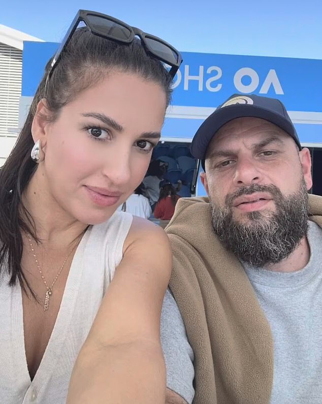Gilbert Shino, who was shot dead outside the Harold pub in Forest Lodge, pictured with his wife Natasha on a family trip to Melbourne in January