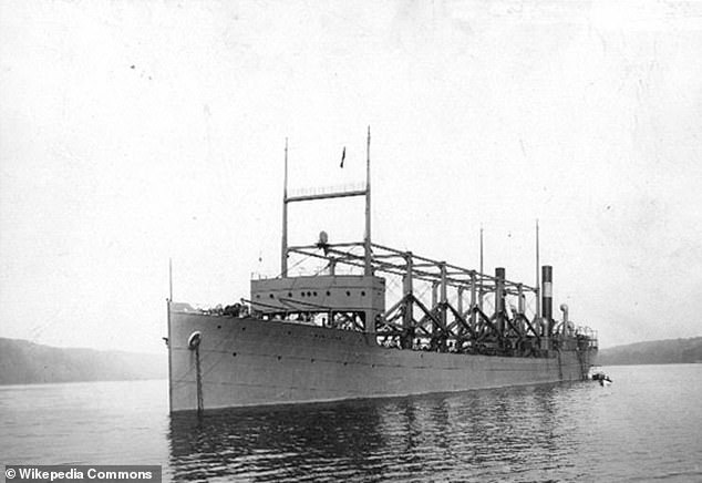Larger ships, such the USS Cyclops (pictured), would be particularly susceptible to being broken and sunk by 'rogue waves', according to the oceanographer