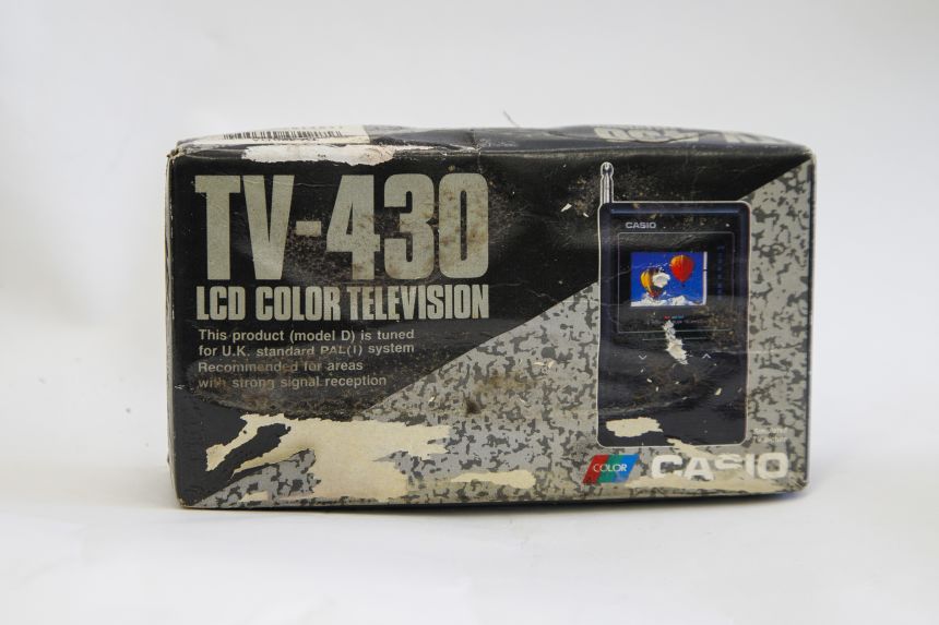 Items from a 1991 time capsule at a children's hospital in London include this pocket television.