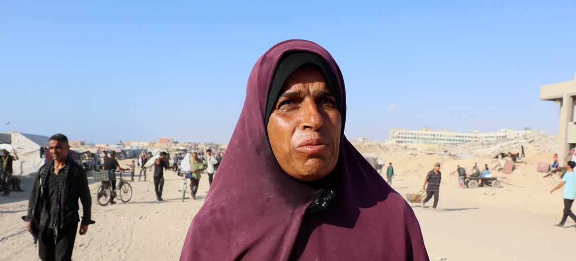 Maqboula Adas, a displaced woman from Shuja’iyya.