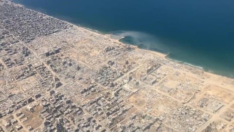 Gaza before and after: new video shows extent of Israel's destruction – video