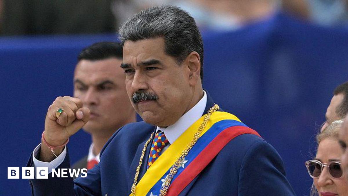 Nicolas Maduro pumps his fist during Independence Day celebrations