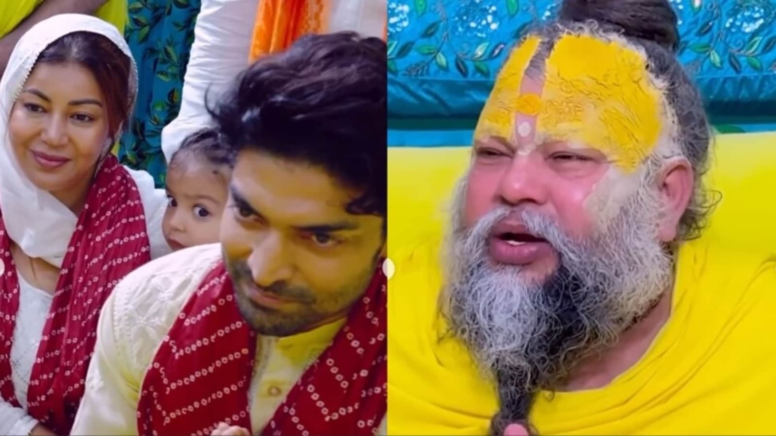 Debina Bonnerjee and Gurmeet Choudhary visit Premanand Maharaj's ashram in Mathura; she dances inside temple with kids