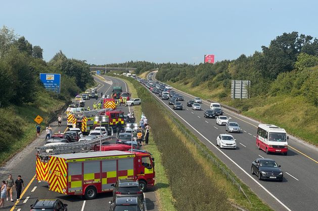 Emergency services on M4 after multi-vehicle collision