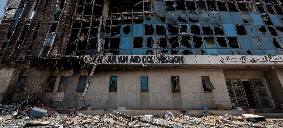 The former Humanitarian Aid Commission Building in Khartoum, Sudan.