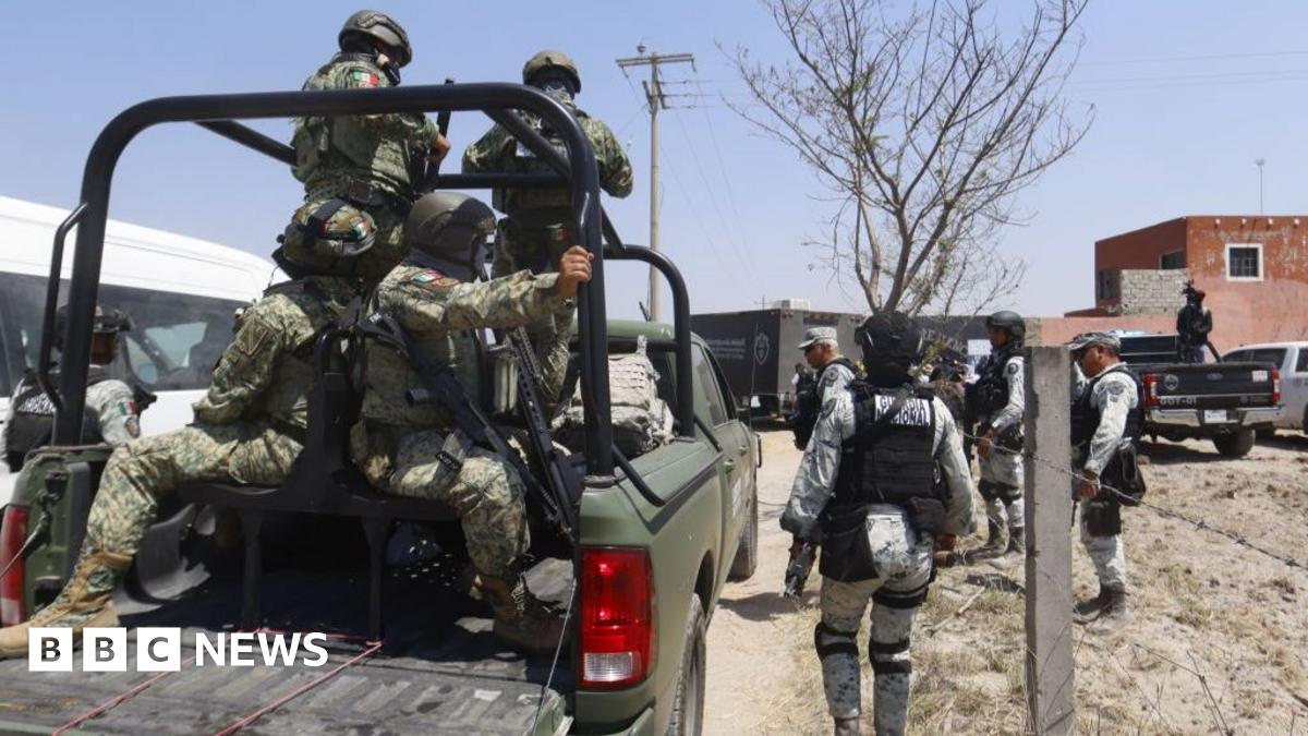 Agents from the Jalisco prosecutor's office investigate an alleged drug ranch in Teuchitlan, Jalisco, Mexico on 20 March 2025.