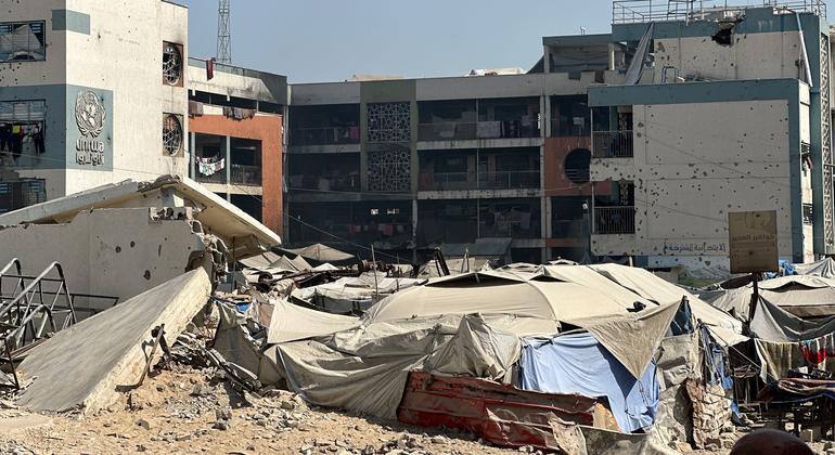  An UNRWA school-turned-shelter in Gaza.