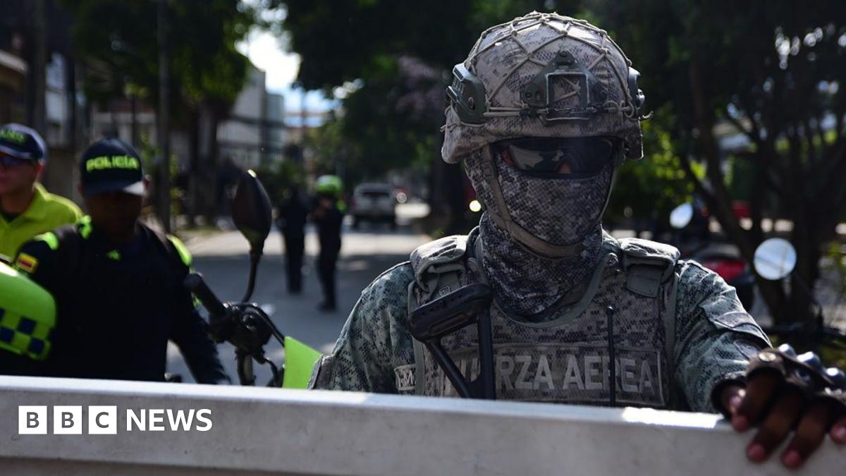 Members of the Colombian police inspect the area of a bomb explosion in Cali, Colombia on 21 August 2025.