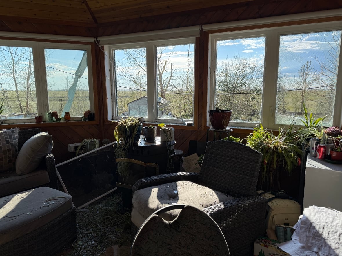 A damaged home interior.