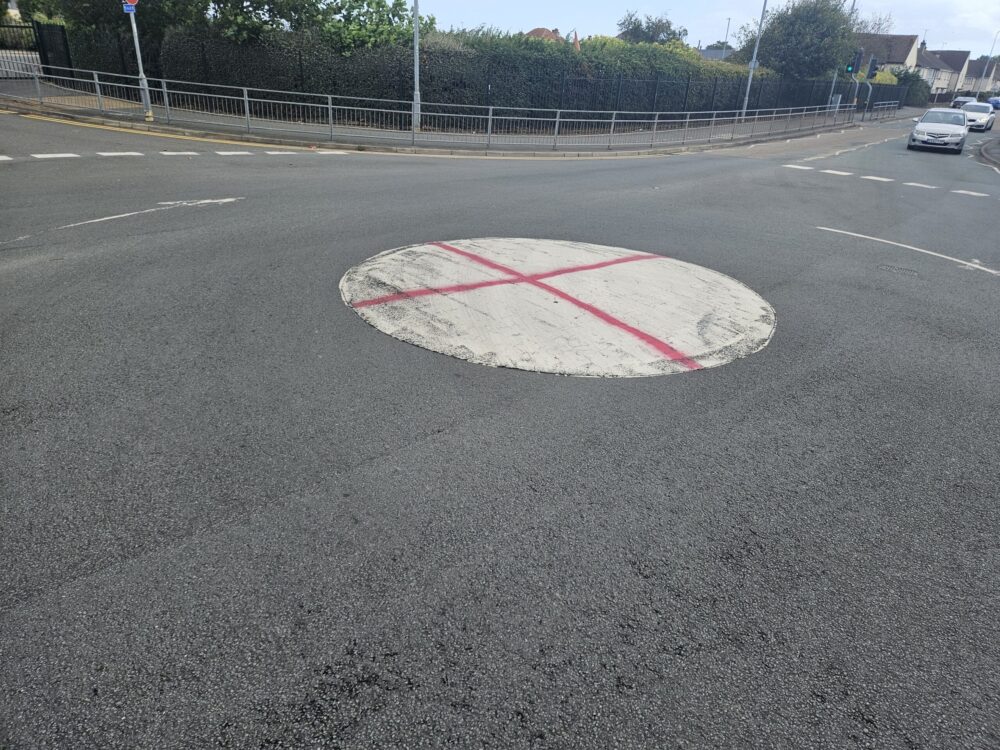 Police investigate after St George’s flag is painted on mini roundabout in Wales