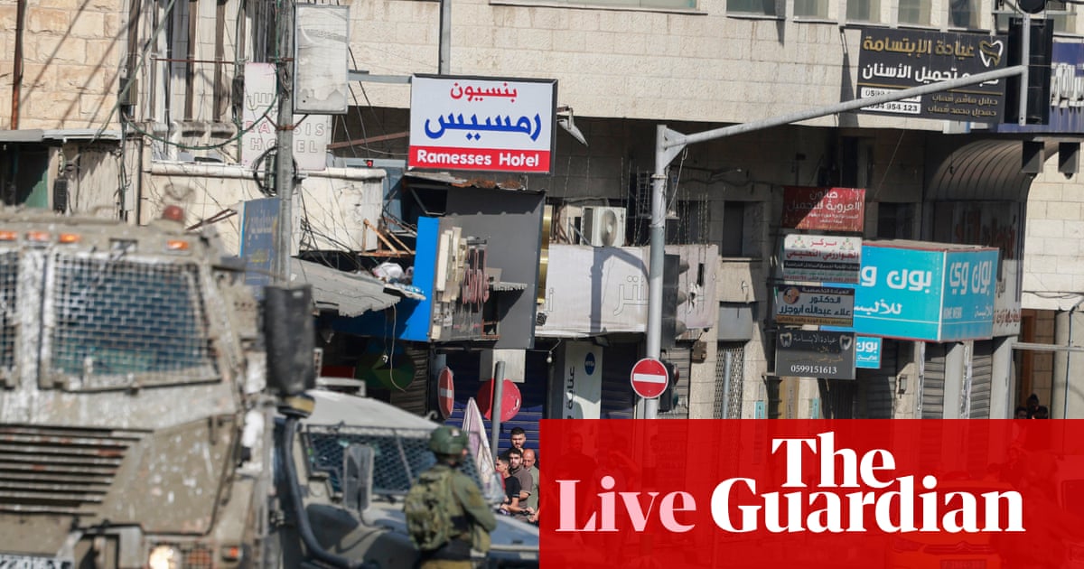 Israeli military carries out raid in West Bank city of Nablus – Middle East crisis live | Israel