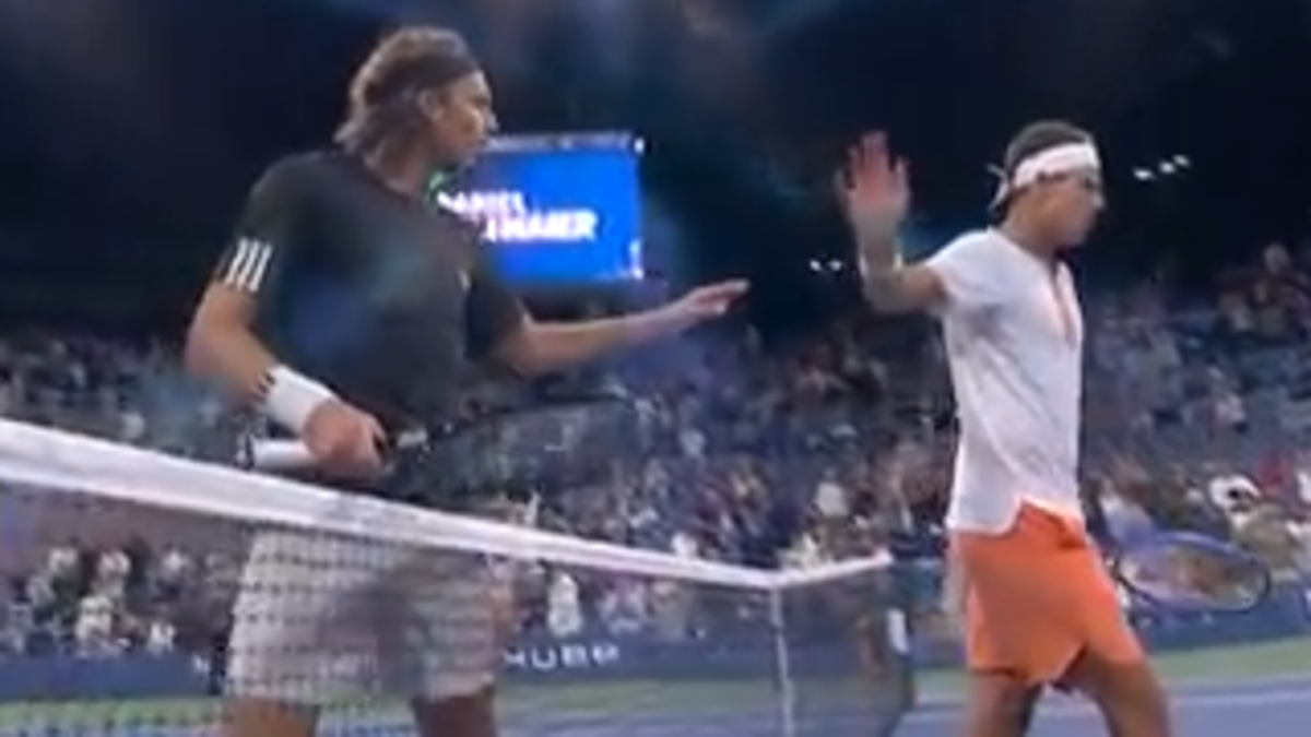 Tennis news, Stefanos Tsitsipas vs Daniel Altmaier underarm serve video, frosty net handshake exchange, Alex de Minaur