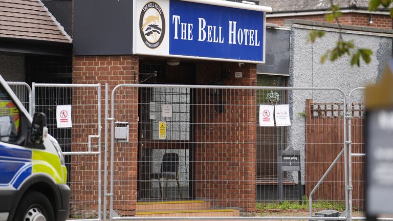 The Bell Hotel in Epping, which houses about 130 migrants. Pic: PA