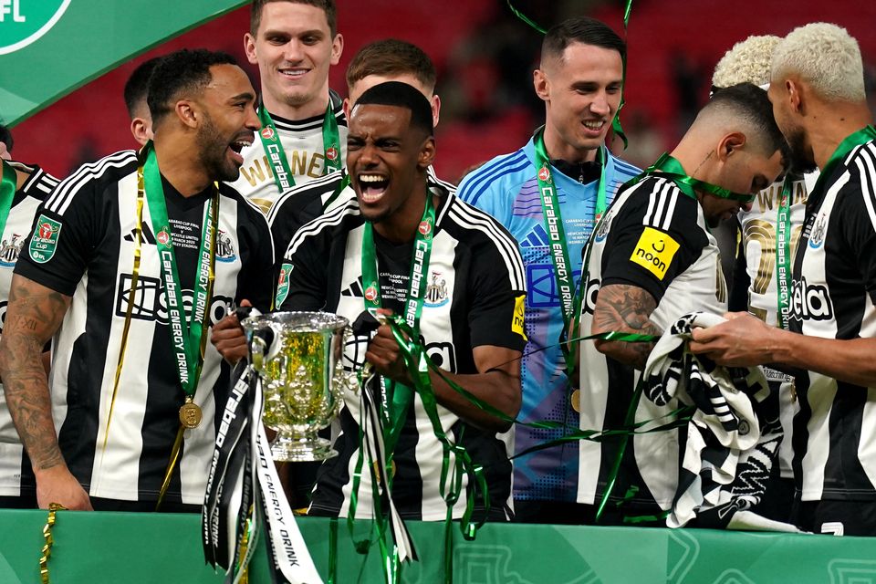 Alexander Isak scored what proved to be Newcastle’s winning goal against Liverpool in last season’s Carabao Cup final (Owen Humphreys/PA)