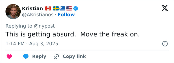 Screenshot of a tweet reacting to Sweeney’s AE ad, expressing frustration and referencing another woman jealous.