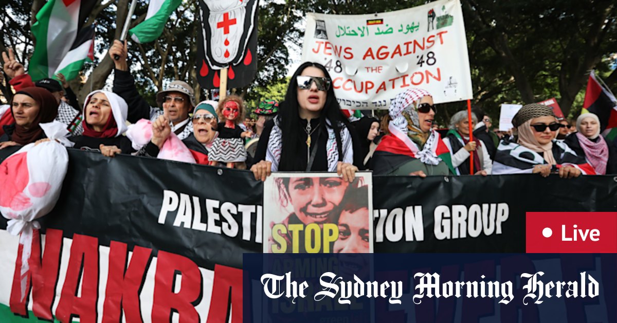 Sydney Harbour Bridge Palestine protest LIVE: Thousands set to march for Gaza - The Sydney Morning Herald