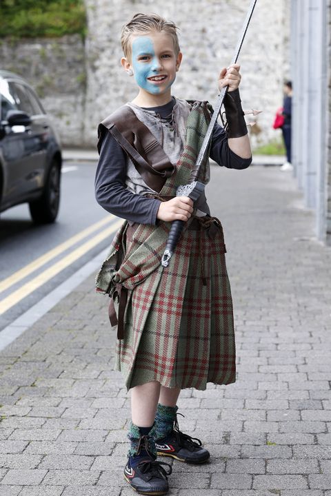 Maksim Okhotnikov wore a costume created by his mother (Conor O Mearain/PA)