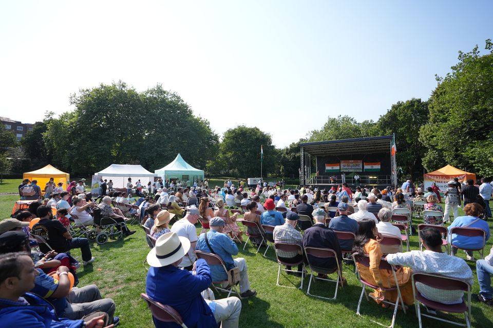 Entertainment was part of the festivities in Merrion Square Park (Niall Carson/PA)