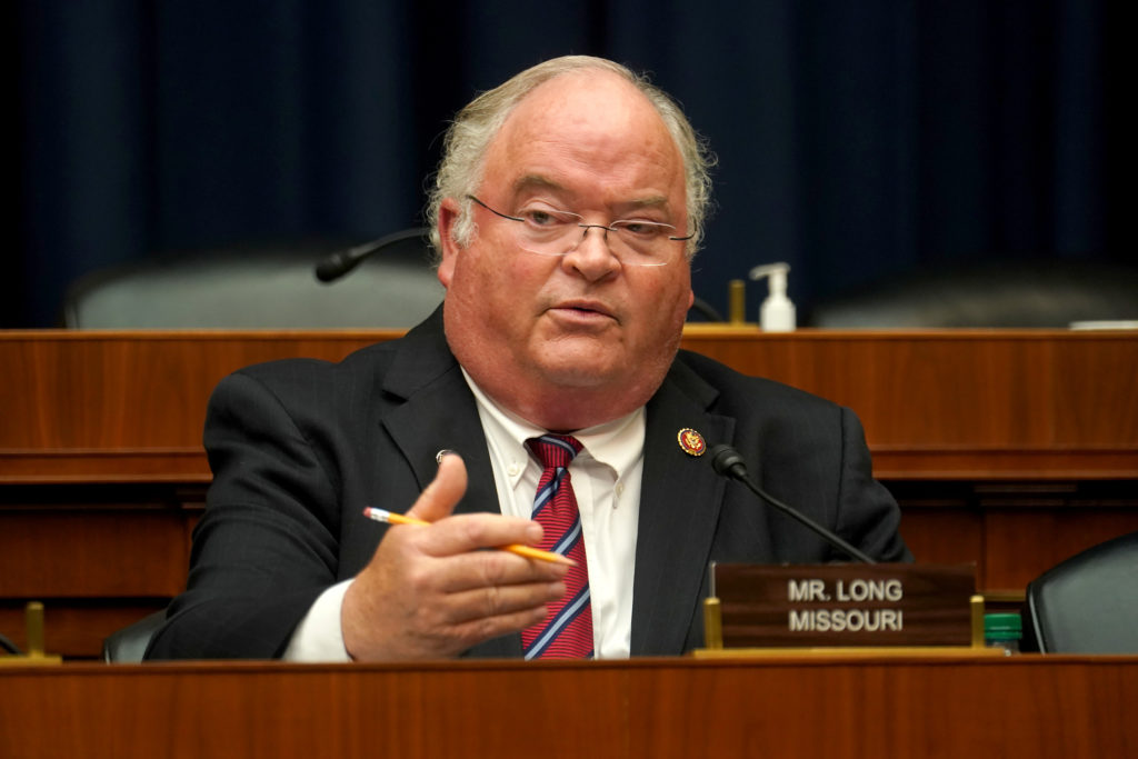 Rep. Billy Long (R-MO) asks questions to Dr. Richard Bright during a House Energy and Commerce Subcommittee on Health hear...