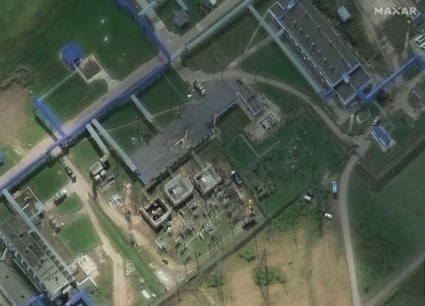 A satellite image of an oil pumping station, part of Druzhba pipeline, struck by drones according to Ukraine's military, in the Tambov region of Russia on August 19, 2025.