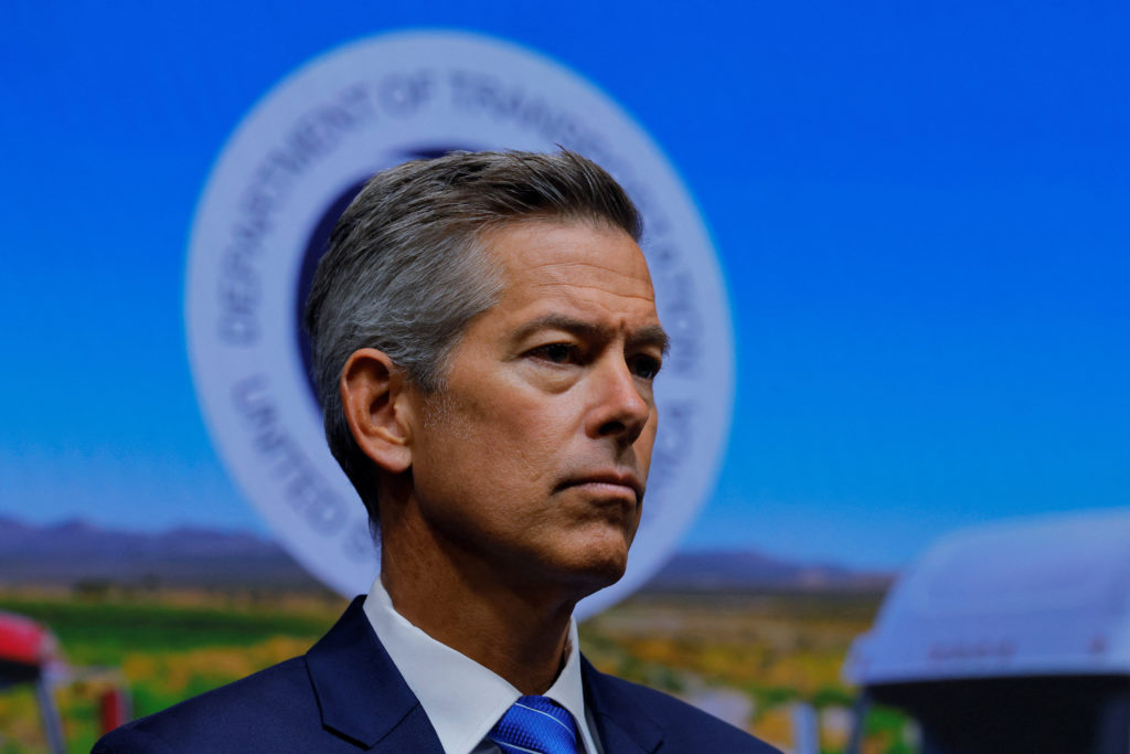 U.S. Transportation Secretary Sean Duffy speaks in Washington