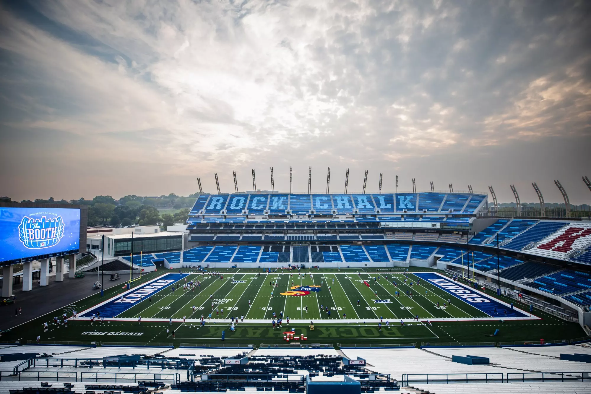 Lawrence, KS - August 1, 2025 -  /fb during fall camp  at David Booth Kansas Memorial Stadium in Lawrence, KS. Photo by Kansas Athletics