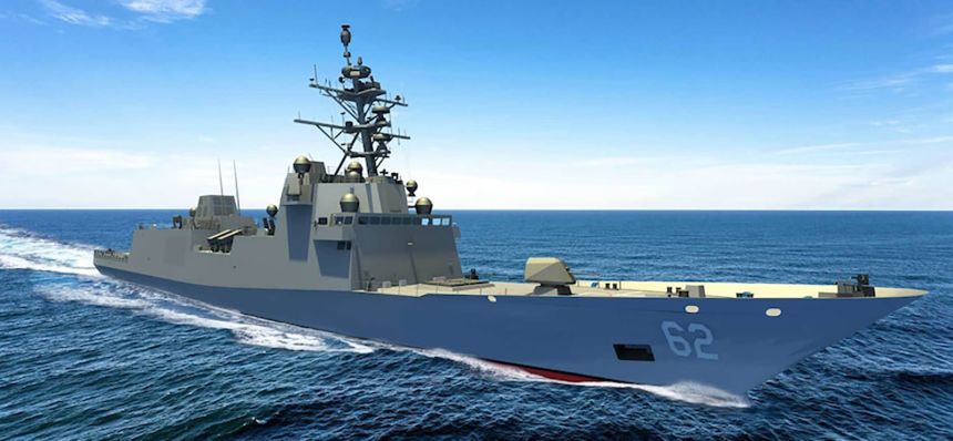 A rendering of  the Constellation-class frigate, FFG 62