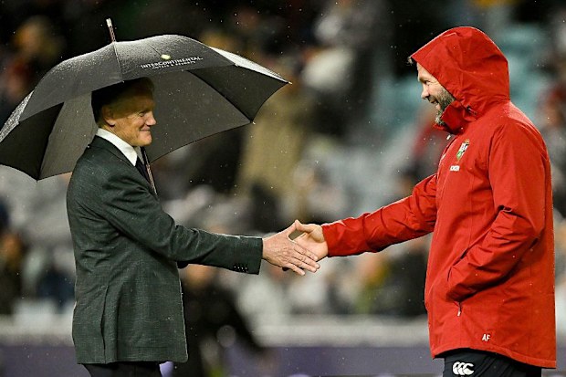 Australia coach Joe Schmidt and Lions coach Andy Farrell.