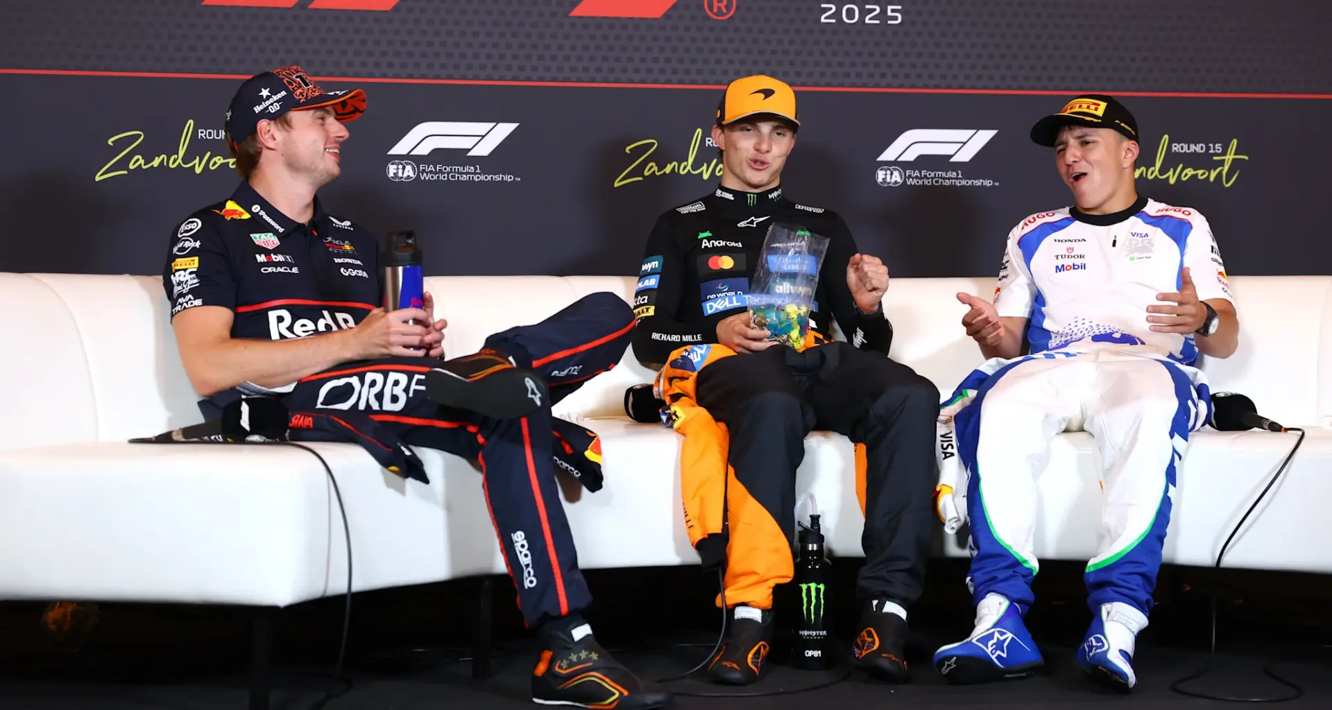 ZANDVOORT, NETHERLANDS - AUGUST 31: Race winner Oscar Piastri of Australia and McLaren celebrates