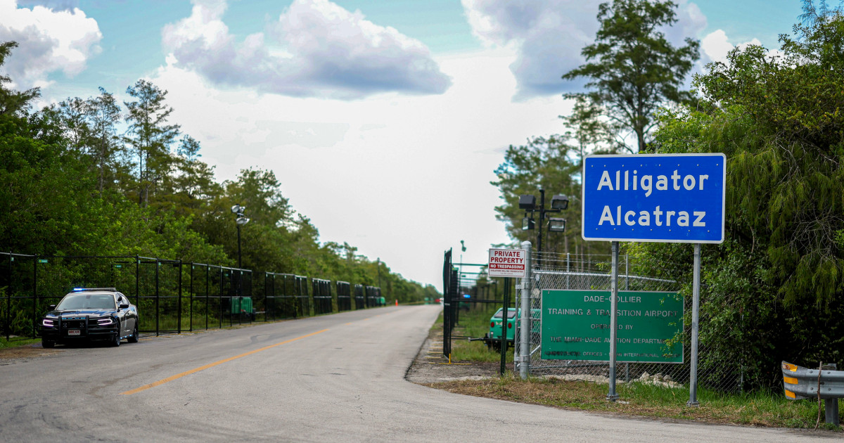 'Alligator Alcatraz' migrant detention camp in Florida must temporarily halt construction, judge rules