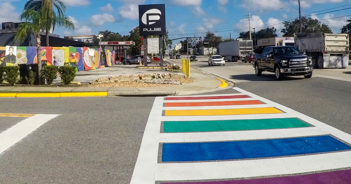 Pulse Memorial's rainbow crosswalk removed overnight in Orlando, Florida