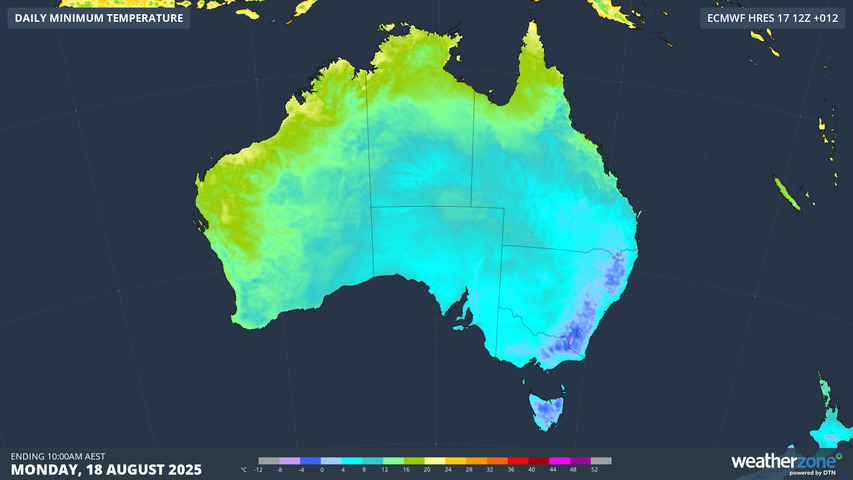 Australia's coldest night of the year by more than three degrees