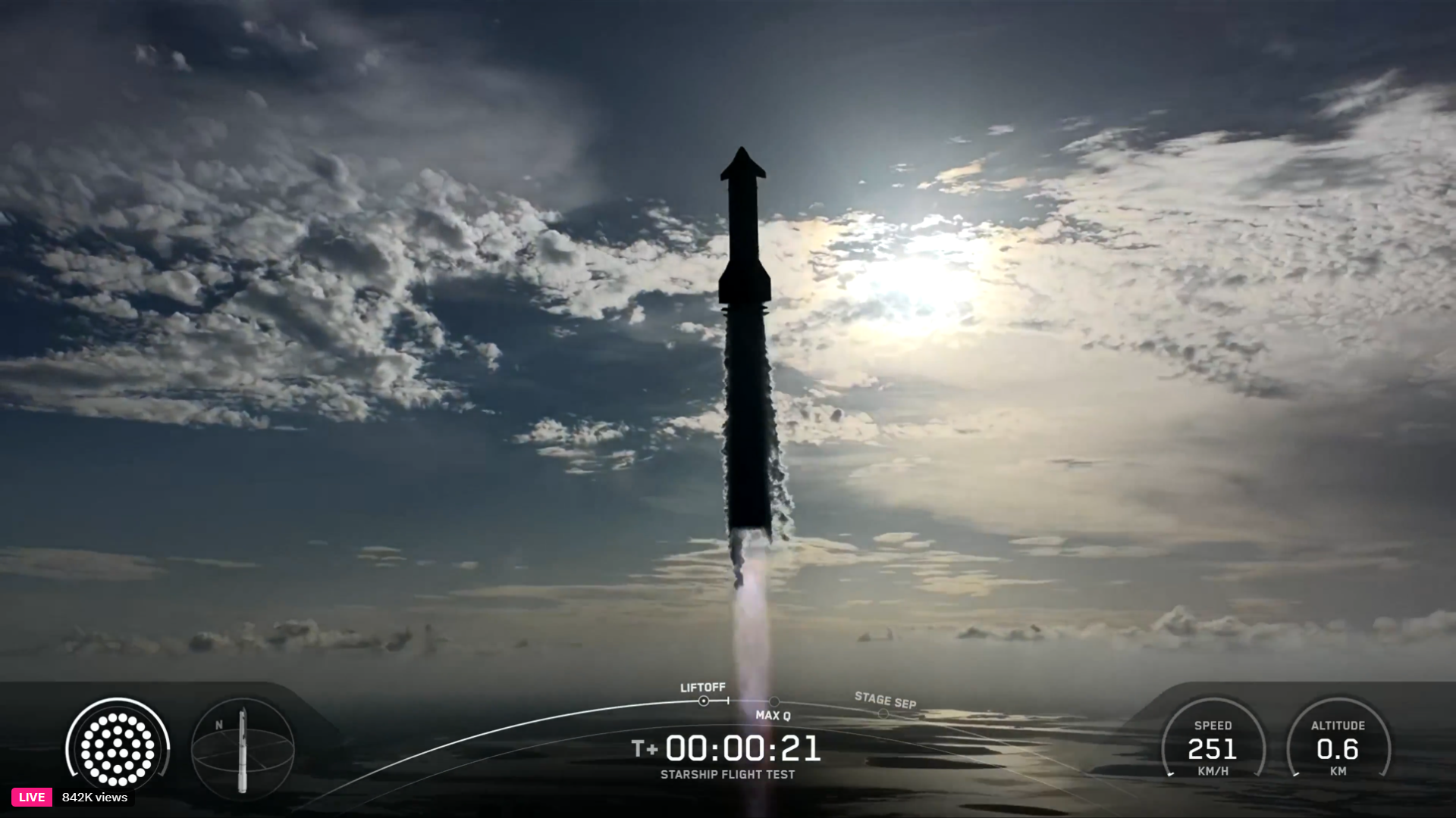 SpaceX's Starship Fligth 10 rocket launches on a test flight on Aug. 26, 2025.