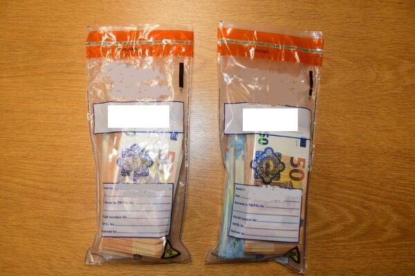 Cash seized by Gardaí.