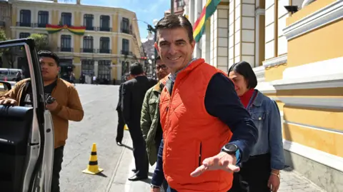 Reuters Senator Rodrigo Paz Pereira, presidential candidate of Bolivia's Christian Democratic Party (PDC), leaves the Legislative Assembly ahead of the August 17 general election, in La Paz, Bolivia