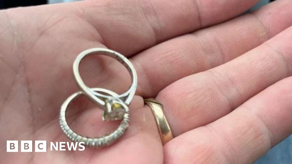 Man finds wife's lost wedding rings after searching through dump