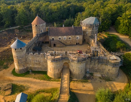 Aerial view of the almost complete castle.