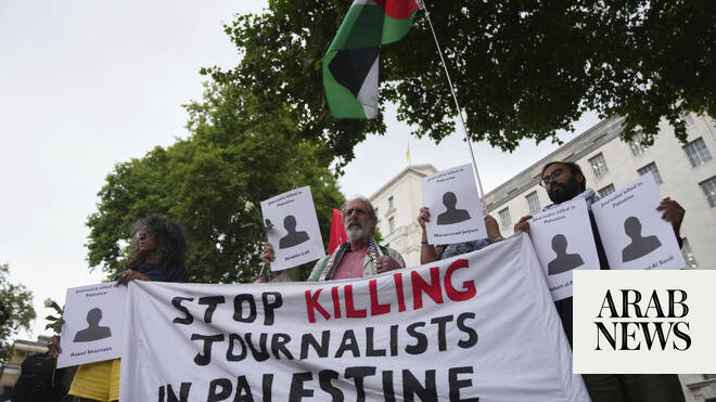 Journalists rally in London to support colleagues in Gaza
