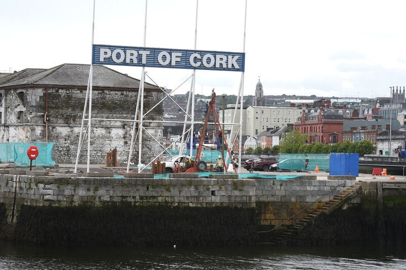 Site drilling at the Custom House/Port of Cork in 2017 where a hotel and high rise tower was approved by An Bord Pleanala.