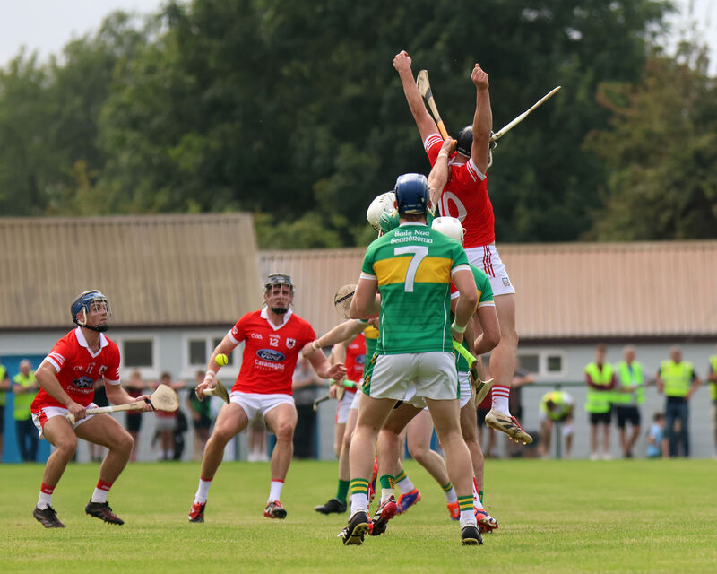 Zach Biggane of Charleville rises highest to claim possession. Picture: Brendan Gleeson