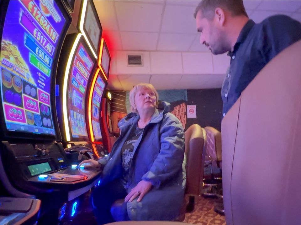 Christina Gallagher at the casino being quizzed by our reporter