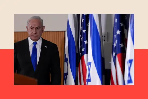 JACQUELYN MARTIN/POOL/AFP via Getty Images Israeli Prime Minister Benjamin Netanyahu (R) and US Secretary of State Antony Blinken address the media 