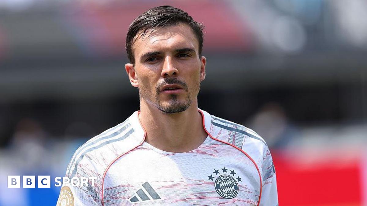 Joao Palhinha looking on in a Bayern Munich kit