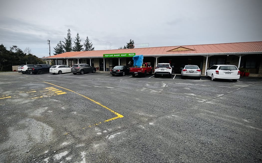 The bus had stopped at this Kaiwaka carpark. Photo: RNZ