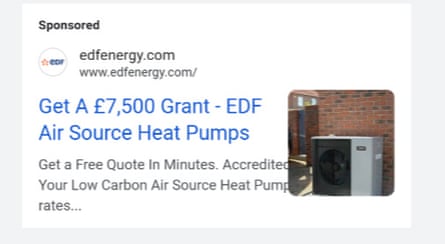 Screengrab of the EDF Energy heat pump ad