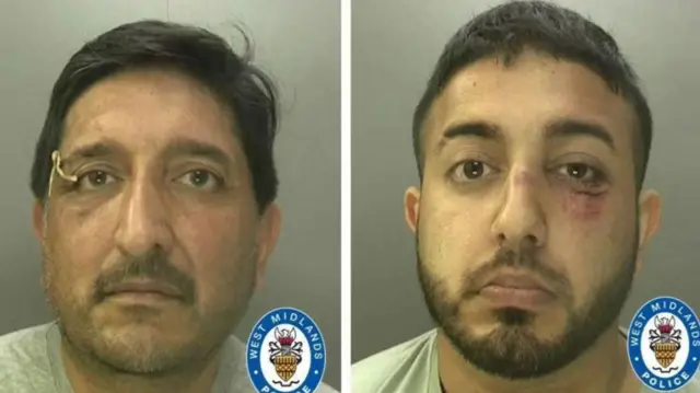 The mug shots of Mohammed Aslam (left) and Mohammed Nazir with a grey background