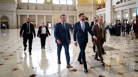 'Get out of my city': JD Vance and Pete Hegseth heckled as they enter DC's Union Station – video 