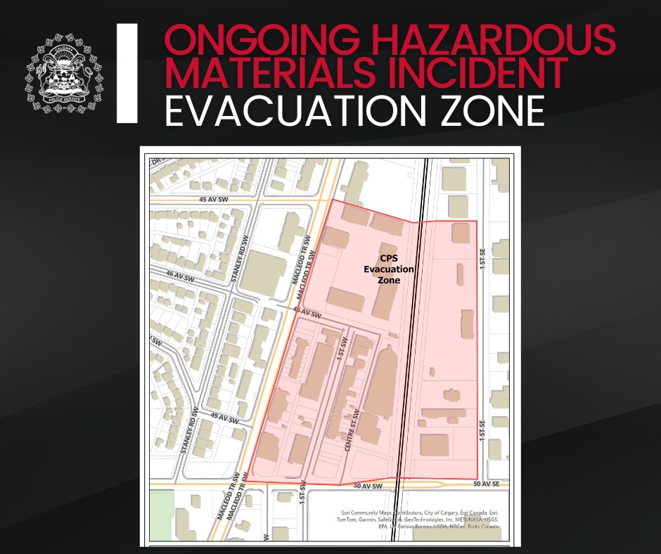 An area in southwest Calgary has been evacuated due to the delivery of a suspicious package with potentially explosive material. (Calgary police)
